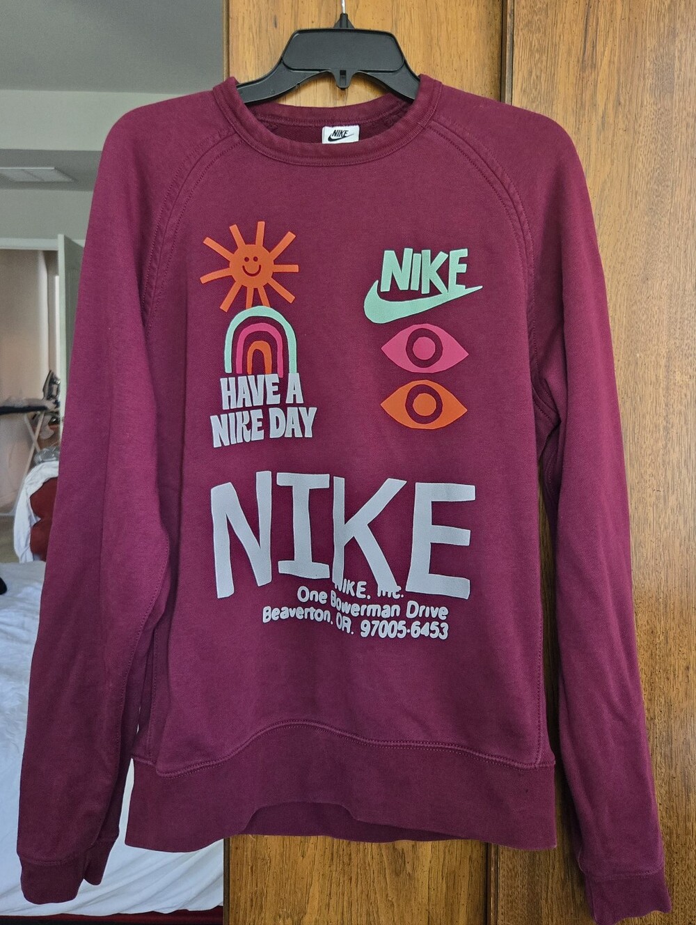 Nike Maroon Graphic 'Have a Nike Day' Sweatshirt